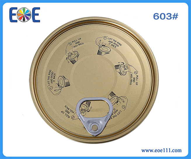603#铁盖：适用于各种罐装食品（如金枪鱼，番茄酱，肉，水果，蔬菜等），干货，工业润滑油，农产品等。
